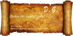 Dobrik Győző névjegykártya